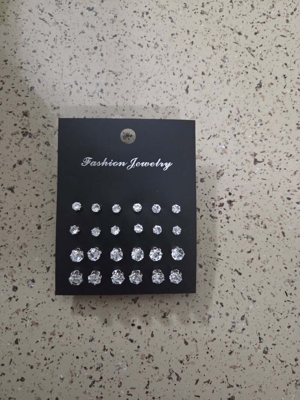 Fashion Jewelry Rhinestone Stud Earrings Necklace And Rings Set